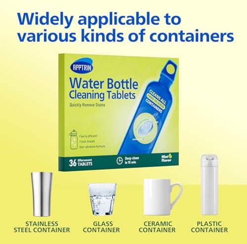 Water Bottle Cleaning Tablets, 36 Pack Bottle Clean Tablet Hydration Bladder Cleansing Tablets for All Plastics and Glass Drinking Containers - Image 4