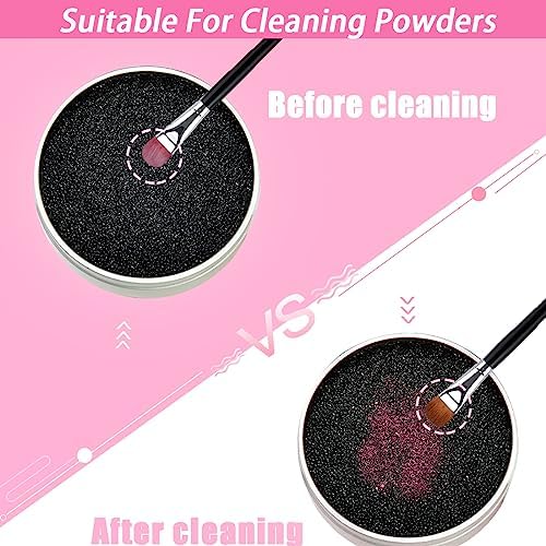 TailaiMei 2 Pack Color Removal Cleaner Sponge, Quickly & Easily Clean Makeup Brushes Powder Without Water or Chemical Solutions Eliminating Drying Time - Switch Eyeshadow Colored Immediately - Image 3