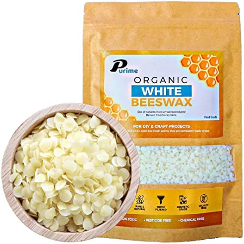 PURIME White Beeswax Pellets | Food-Grade, Pure, Triple-Filtered (1, Pounds) by PURIME