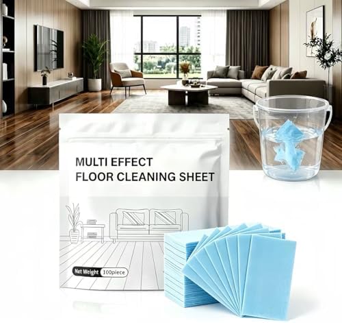 Multi-Surface Floor Cleaner Tablet, 100 Count Water Soluble Sheets, Deep Cleaning Solution for Mopping Hardwood, Tile and Laminate Floors, Household Cleaning (Blue Camellia Fragrance, 300PCS) by Unknown