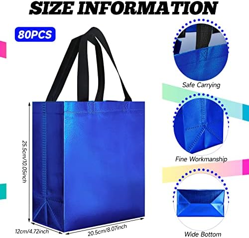 Eccliy 80 Pcs Reusable Gift Bags, Medium, Colorful - Image 5