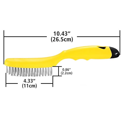 Stainless Steel Wire Brush 2 Pcs, 79 Bundles of bristles, 10.5" Plastic Contoured Handle, Heavy Duty Scratch for Cleaning Rust Dirt Before Welding, Dust and Paint Scrubbing (LWH-2SP)