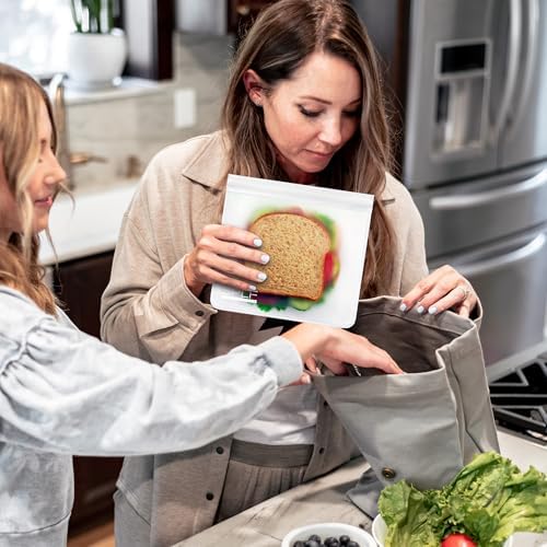 SPLF 6 Pack Dishwasher Safe Reusable Gallon Freezer Bags, White - Image 3