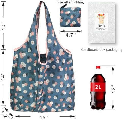 Reusable Grocery Bags, 6 Pack 50Lbs Foldable Fashion Washable Shopping Bags, Large Boho Tote Bags For Groceries, Bulk Market Cloth Storage Bags, Utility Aesthetic Personalized Gifts For Women - Image 3