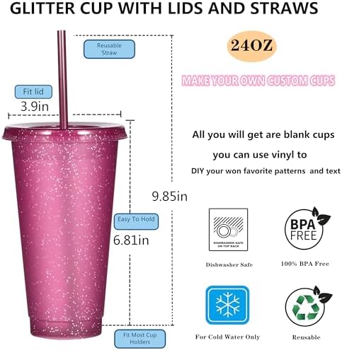 Suertestarry Tumbler with Straw and Lid,Water Bottle Iced Coffee Travel Mug Cup,Reusable Plastic Cups,Perfect for Parties,Birthdays,24oz-5 Pack (Rainbow, 5pack) - Image 2