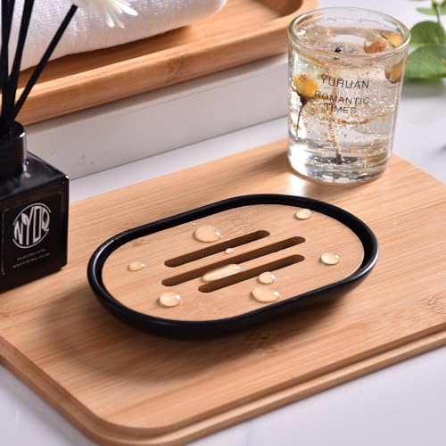 Soap Dish for Shower, Set of 2 Bamboo Soap Saver for Bathroom, Self Draining Bar Soap Holder for Bathroom,Soap Stand Soaps for Homemade Soaps Saver - Image 7