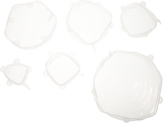Cabilock Silicone Stretch Bowl Covers 6Pcs Reusable Food Storage Lids Flexible Sealed Lids for Bowls Cups and Containers Microwave Oven Fridge Use