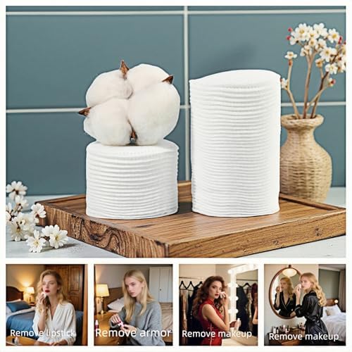 150 Count 100% Organic Cotton Rounds | Soft, Reusable & Hypoallergenic Makeup Remover Pads | No Lint,Double-Sided for Toner & Skincare (2.3")，Triple-Layer, Lint-Free Makeup Remover Pads (150 Count) - Image 7