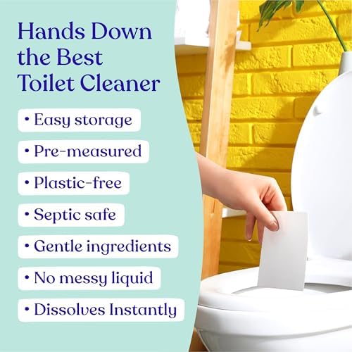 Lazy Coconuts Toilet Bowl Cleaner Strips, 60 Cleans, Plastic-Free, Lemon - Image 2