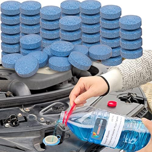 awave bloom 200 Pcs Windshield Washer Fluid Tablets,Wiper Fluid Concentrate,1 Pack Makes 200 Gallons.Window Glass Cleaner, Remove Glass Stains, Clear Vision (Use With De-icer or Methanol for Winter) by awavebloom