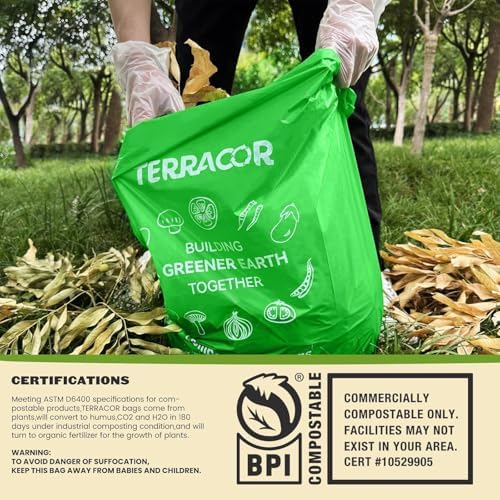 13 Gallon Compostable Trash Bags, 40 Bags Compost Bags for Countertop Bin, Camping Toilet Bags for Portable Toilet, BPI Certified and Meet The ASTM D6400 Standard - Image 6