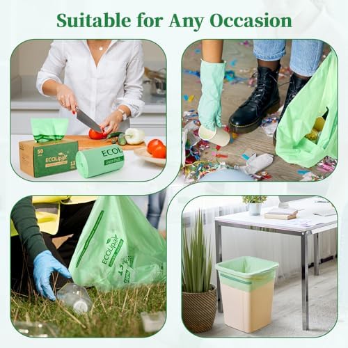 ECOLipak 13 Gallon 50 Count Compostable Kitchen Trash Garbage Bags - Image 7