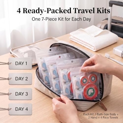 28-Pack Compressed Travel Towel Set, 4 Travel Kits, 3 Sizes - Image 2