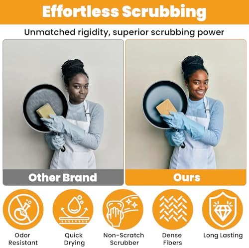 Kifmurase 60PCS Natural Kitchen Sponges, Eco-Friendly Plant-Based Sisal Sponges for Dishes, Non-Scratch Cleaning Scrub Pads, Heavy Duty Dishes Pan and Pot Scrubber for Kitchen Bathroom Household - Image 4