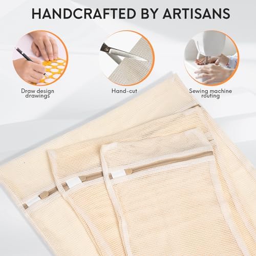6-Piece Bag, Durable Cotton Mesh Laundry Bag, Sturdy Zipper, Breathable Mesh, Exquisite Laundry Bag for Underwear, Clothes, Pants, Shoes and Socks - Image 3