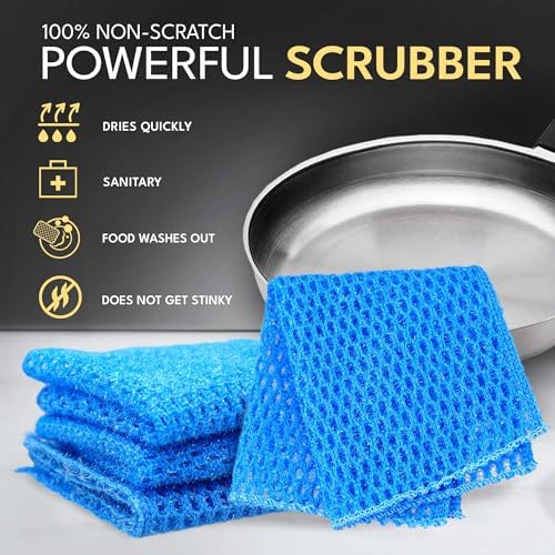 Non Scratch Dish Scrubbers for Cleaning Dishes (3PK) - Reusable Kitchen Sponge - Replace Dish Sponges for Washing Dishes - Best Household Scrubbing Pad & Alternative Dishwashing Scrub Pads Supplies - Image 3