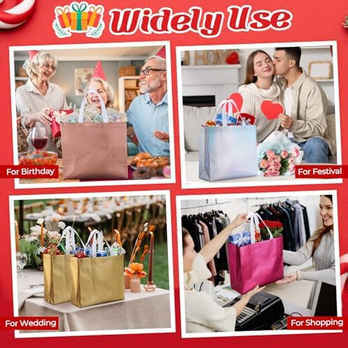 Eccliy 80 Pcs Reusable Gift Bags, Large, Colorful - Image 6