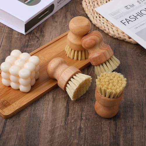 12 Pack Bamboo Scrub Brush for Dishes with Natural Sisal Bristle - Image 7