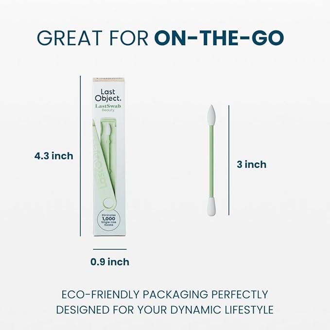 LastSwab® Reusable Cotton Swabs for Gentle and Eco-Friendly Beauty Routines - The Sustainable Alternative to Single-Use Q Tips - Zero Waste & Easy to Clean - Comes with a Convenient Travel Case Holder