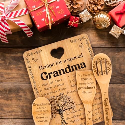 Grandma Gifts, Mothers Day Birthday Gift for Grandmas Nanny from Grandkids, Bamboo Cutting Board, Grandparents Thankgiving Kitchen Presents for Nana Gigi from Grandchildren - Image 3