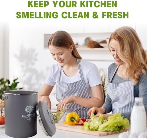 6 Pack Charcoal Filters for Compost Bin Bucket, 5 Inch Round Activated Carbon Charcoal Replacement Filters for Kitchen Countertop and Home Bucket Compost Bin (Refill, Odor Eliminating)​ - Image 7