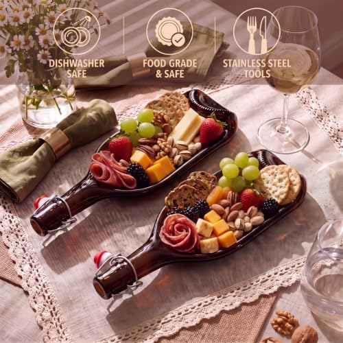 Bokon 1 Pcs Wine Gifts Melted Serving Tray, Brown, Small Beer Bottle - Image 4