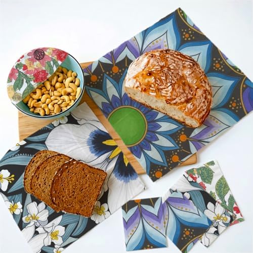 Reusable Beeswax Wrap, Floral & Butterfly Wraps, 9 Pack Eco-Friendly Beeswax Wraps For Food, Organic, Sustainable, Biodegradable, Zero Waste, Plastic-Free Storage, 1XL, 3M, 5S - Image 4