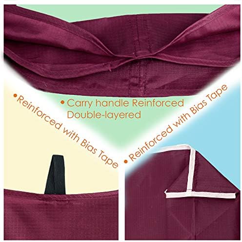 BeeGreen Burgundy Reusable Grocery Bags with Zipper Storage Pouch 10 Packs Wine Red Reusable Shopping Bags Bulk Foldable-Machine Washable - Image 6
