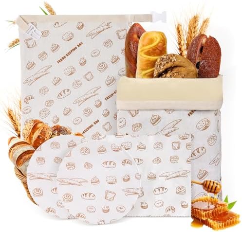 5Pcs Beeswax Bread Bag, Homemade Sourdough Reusable Beeswax Bread Bag by Unknown