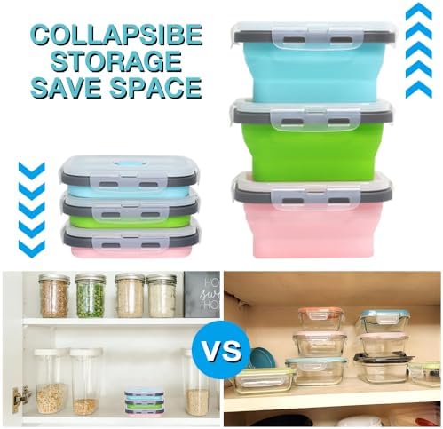 Small Collapsible Silicone Food Storage Container 3 Pack(12 Oz) - Image 5