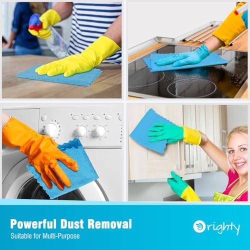 Orighty Microfiber Cleaning Cloth Bulk, 400 Pack Blue Shop Towels - Image 4