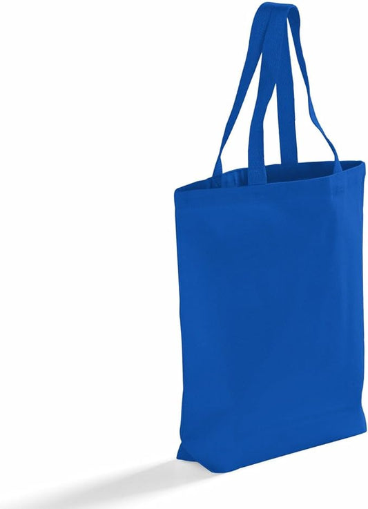 Premium Canvas Tote Bags – 12 Pack Reusable Shopping Bags with Shoulder Straps – Gusseted Totes for Daily Use