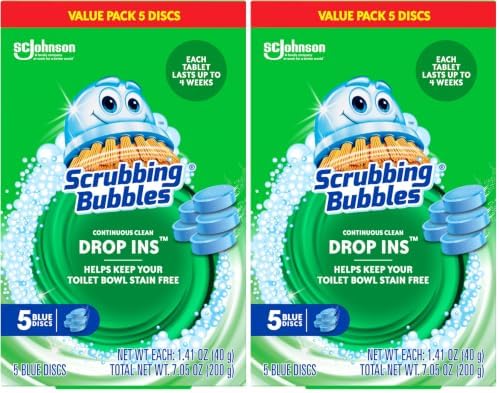 Scrubbing Bubbles Toilet Bowl Tablets, Continuous Clean Toilet Drop In Discs, Each Tablet Provides 4 Weeks of Protection Against Stains and Build Up, 5 Count (Pack of 6) by ScrubbingBubbles