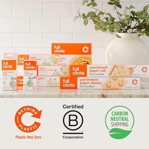 Full Circle Home Compostable Zipper Bags, Resealable Food-Safe Bags, 50ct - Image 6
