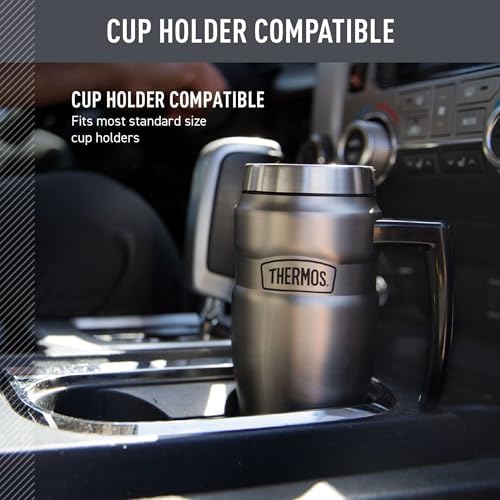 THERMOS Stainless King Travel Mug with Handle, 16oz, Matte Teal - Image 3