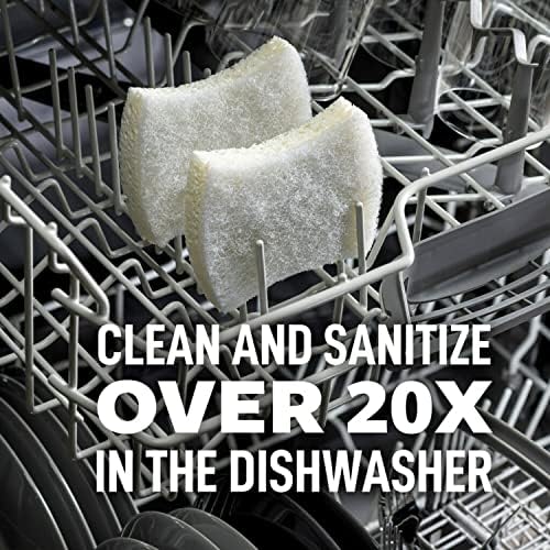Scotch-Brite Greener Clean Non-Scratch Scrub Sponge, Sponge for Washing Dishes, Cleaning Kitchen, Superior Performance and Made with Sustainable Materials, Dishwasher Safe, 3 Scrub Sponges (Pack of 2) - Image 5