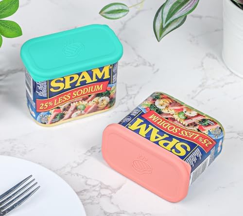 Silicone Can Lids for SPAM Canned Meat 12 oz, LFGB Platinum Silicone Can Covers for Food Storage, Freezer Dishwasher Safe, Set of 2 - Image 2