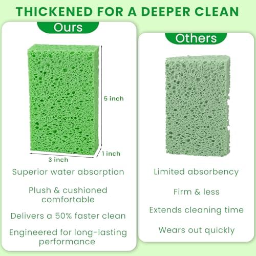 Metflavor Compressed Kitchen Sponges, 24 Count, Thick Pop-up Dish Sponges - Image 5