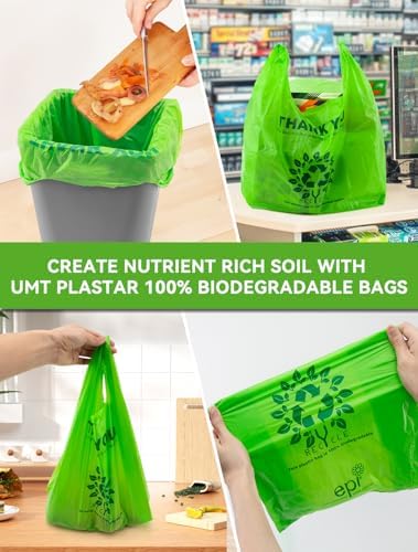 [100 per box] | Recyclable Compostable Reusable Biodegradable Plastic T-Shirt Bags | Grocery Shopping Bags | Green Eco Plastic Bags (100 per Pack) | T-Shirt Carryout Bags 100 count Restaurant Quality, Durable, Reusable and Econ Friendly | Measures 11. ... - Image 5