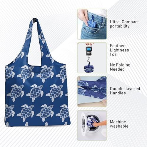 BeeGreen Reusable Grocery Shopping Bag -Travel Tote Bag - Foldable Compact Sturdy Bags - Image 2