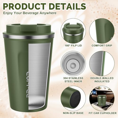 CS COSDDI 12 oz Coffee mug - Stainless Steel Coffee Cup with Leakproof Lid - Image 5