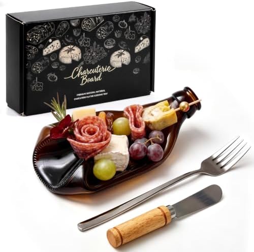 Bokon 1 Wine Gifts Melted Serving Tray, Brown, Beer Bottle by Bokon
