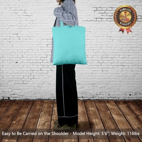 TOPDesign 24-Pack Economical 16"x15" Aqua Blue Cotton Tote Bags, Lightweight Medium Reusable Grocery Shopping Cloth Bags, Suitable for DIY, Advertising, Promotion, Gift, Activity - Image 2
