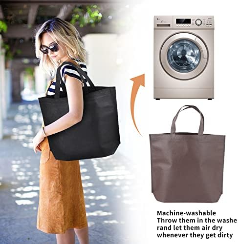 36-Pack Tote Bags Multipurpose Reusable Grocery Bag (Beige Color 36 Pack) - Image 6