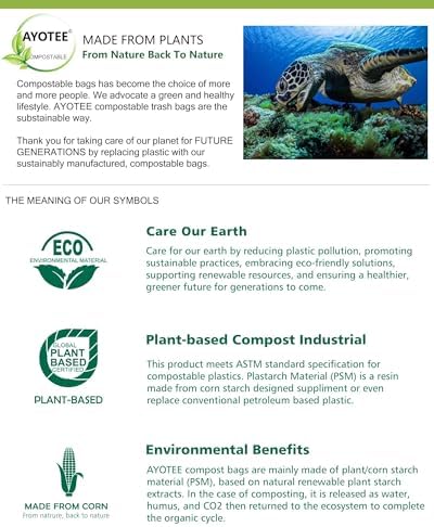AYOTEE 1.3 Gallon Compostable Trash Bags, Small Compost Bags Biodegradable - Image 2
