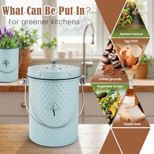 AOSION Countertop Kitchen Odorless Compost Bin with Removable Inner Bucket - Image 5