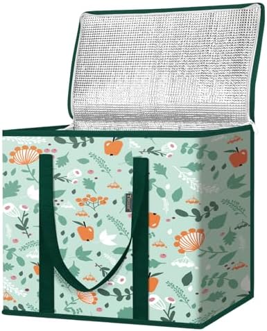 BALEINE Insulated Reusable Grocery Bags with Zippered Top, Large Cooler Bag by BALEINE