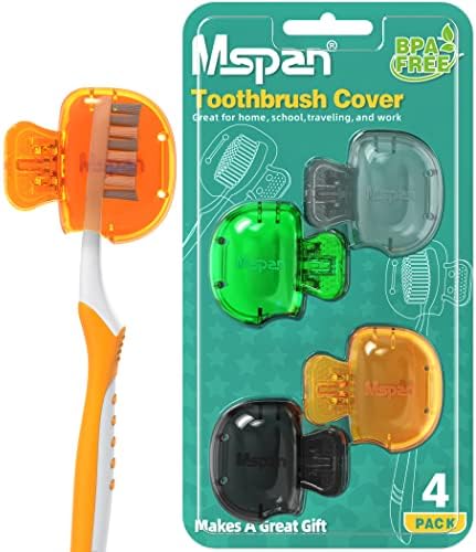 Mspan Electric Toothbrush Cover Cap: Brush Head Protector Cute Plastic Clip Pod - Toothbrush Travel Case for Traveling & Home - 4 Packs by Mspan