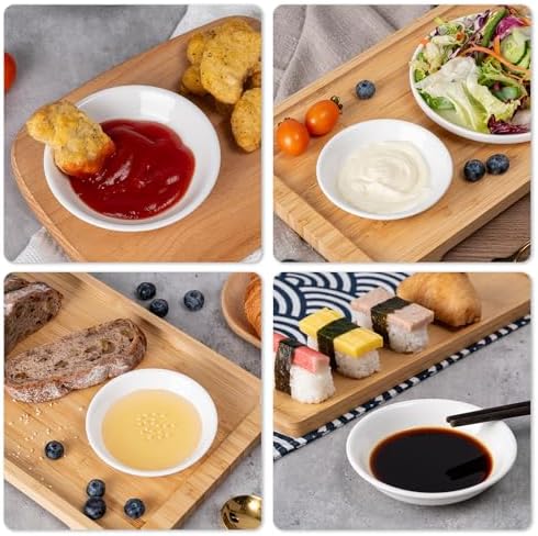 Eisinly 6 Pack Dipping Bowls, 3 OZ Small Ceramic Soy Sauce Dish, White - Image 7