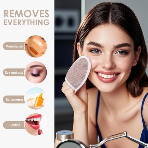 SINLAND Reusable Makeup Remover Pads Brown 6 Pack - Image 4
